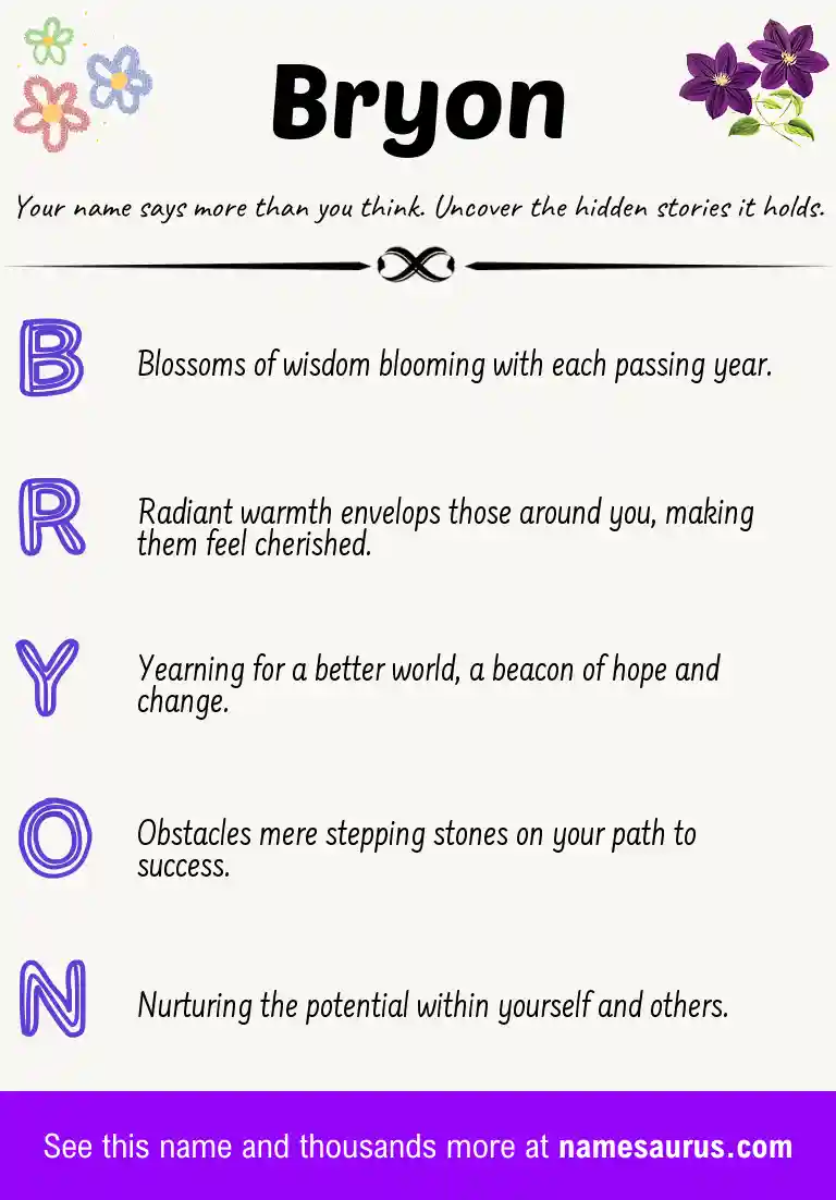 Acrostic poem about Bryon.