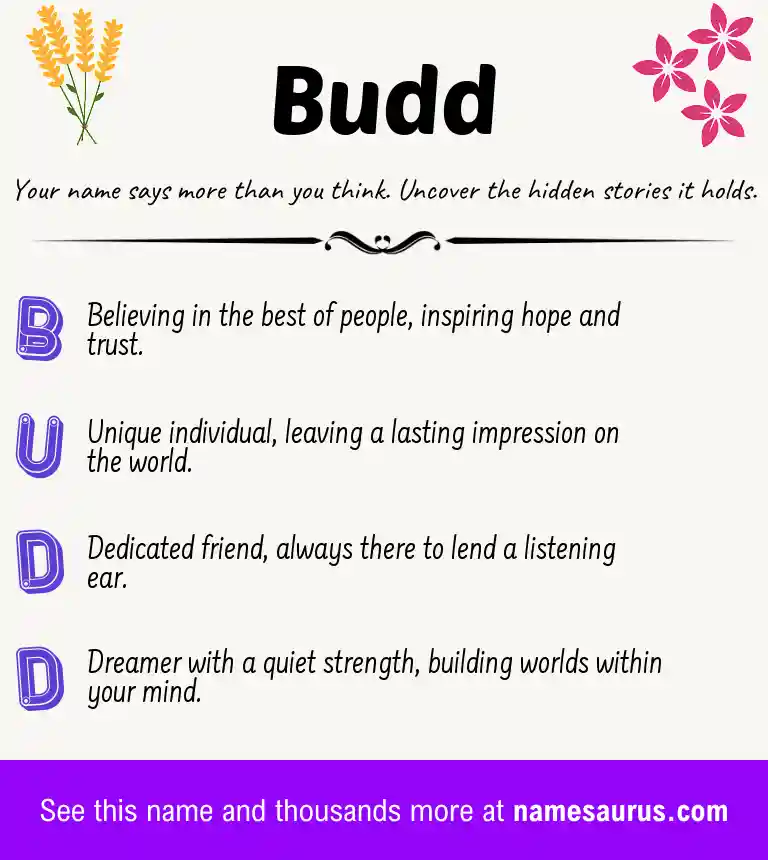 Acrostic poem about Budd.