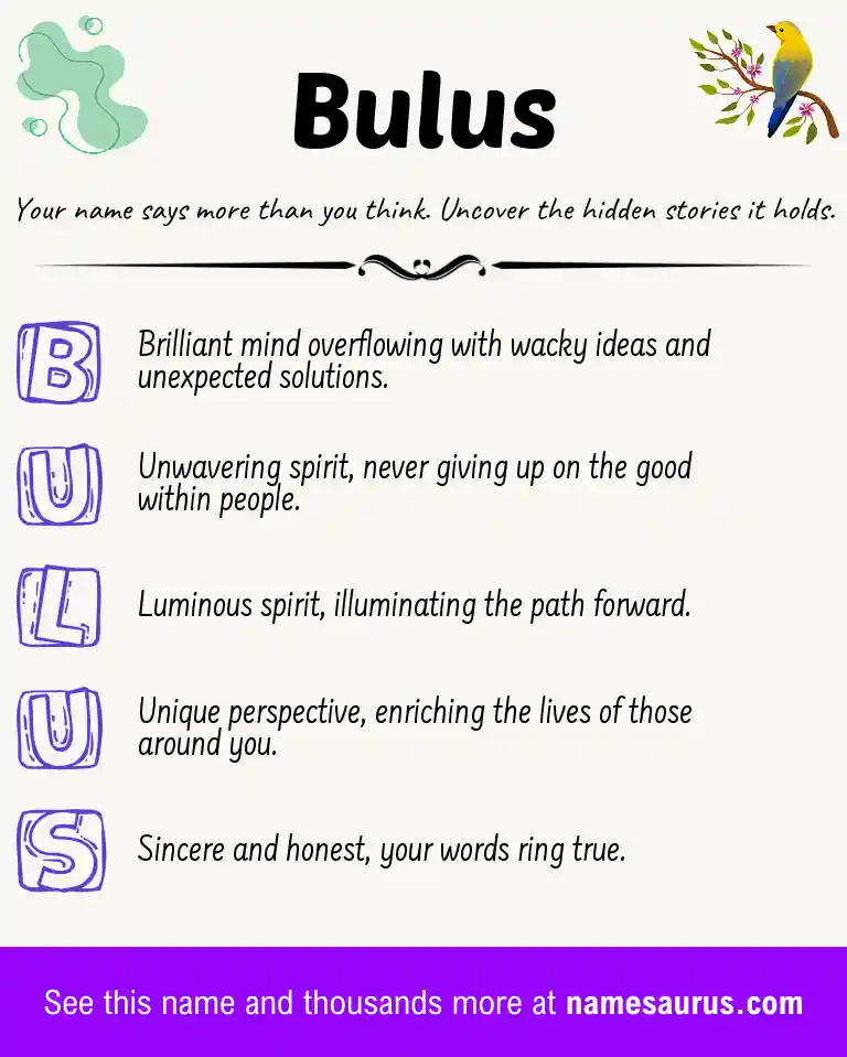 Acrostic poem about Bulus.