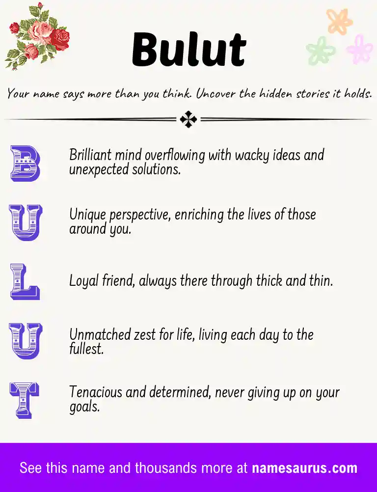 Acrostic poem about Bulut.