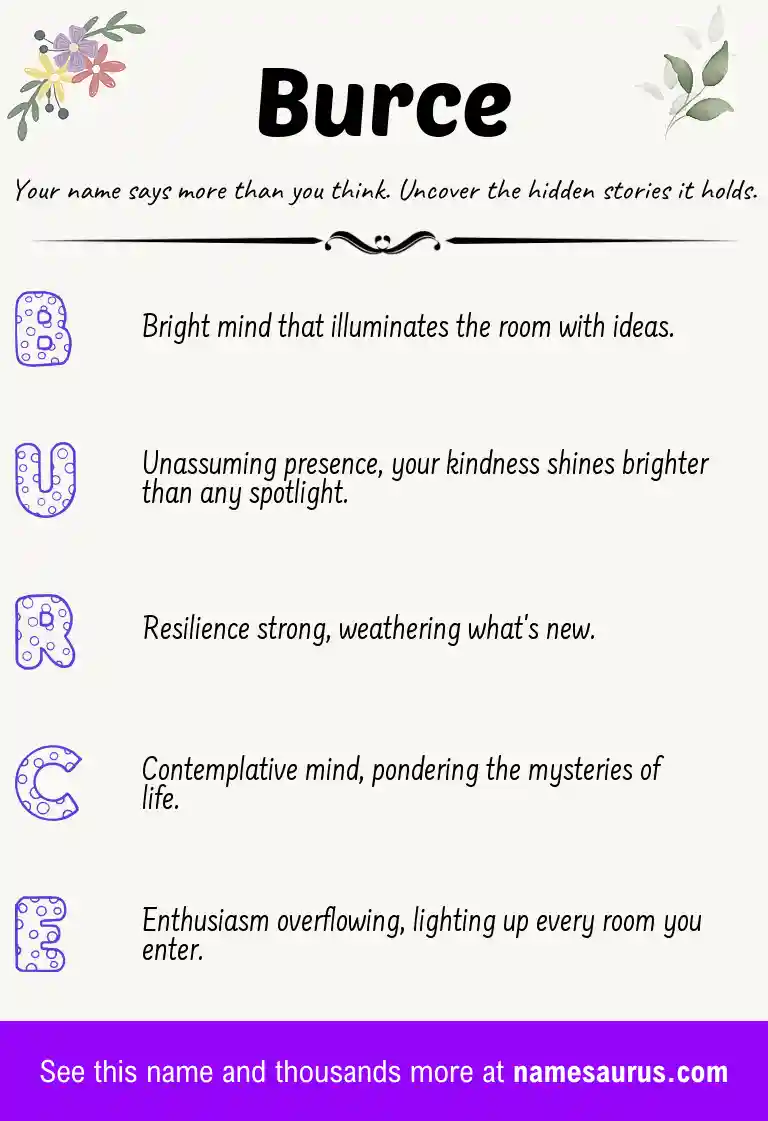 Acrostic poem about Burce.