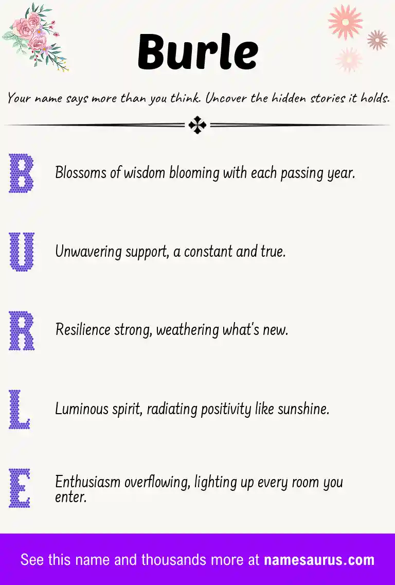 Acrostic poem about Burle.