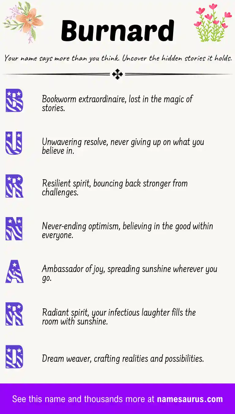 Acrostic poem about Burnard.