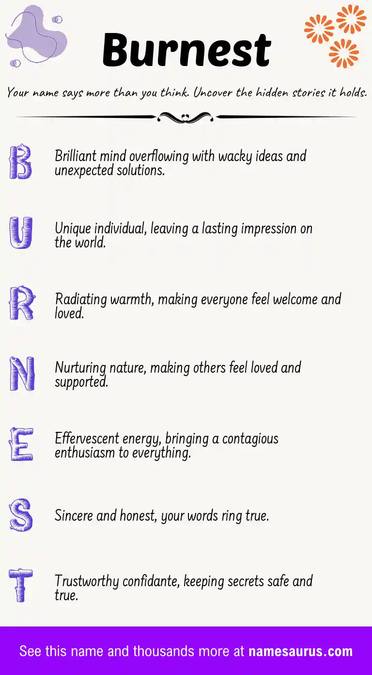 Acrostic poem about Burnest.
