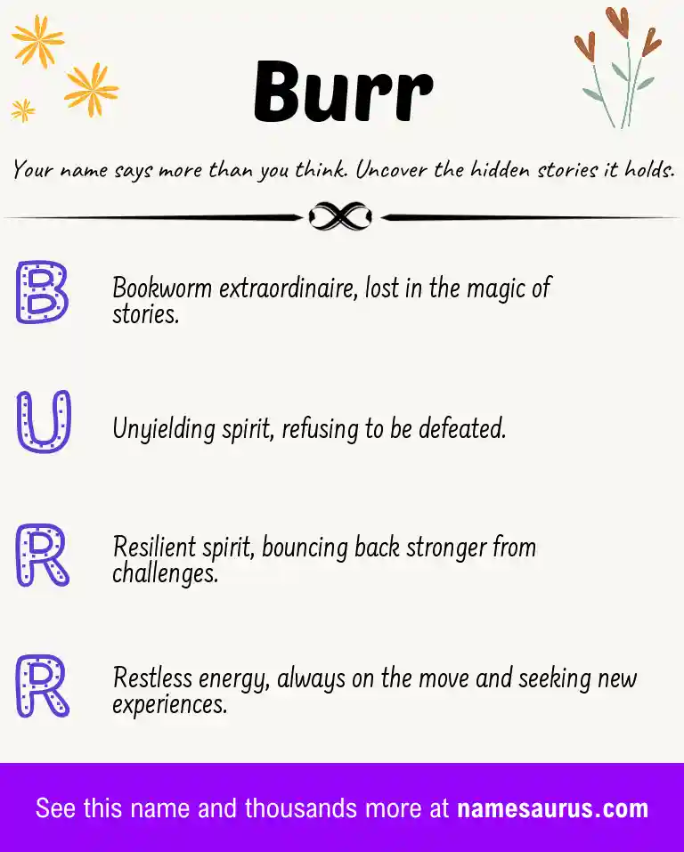 Acrostic poem about Burr.