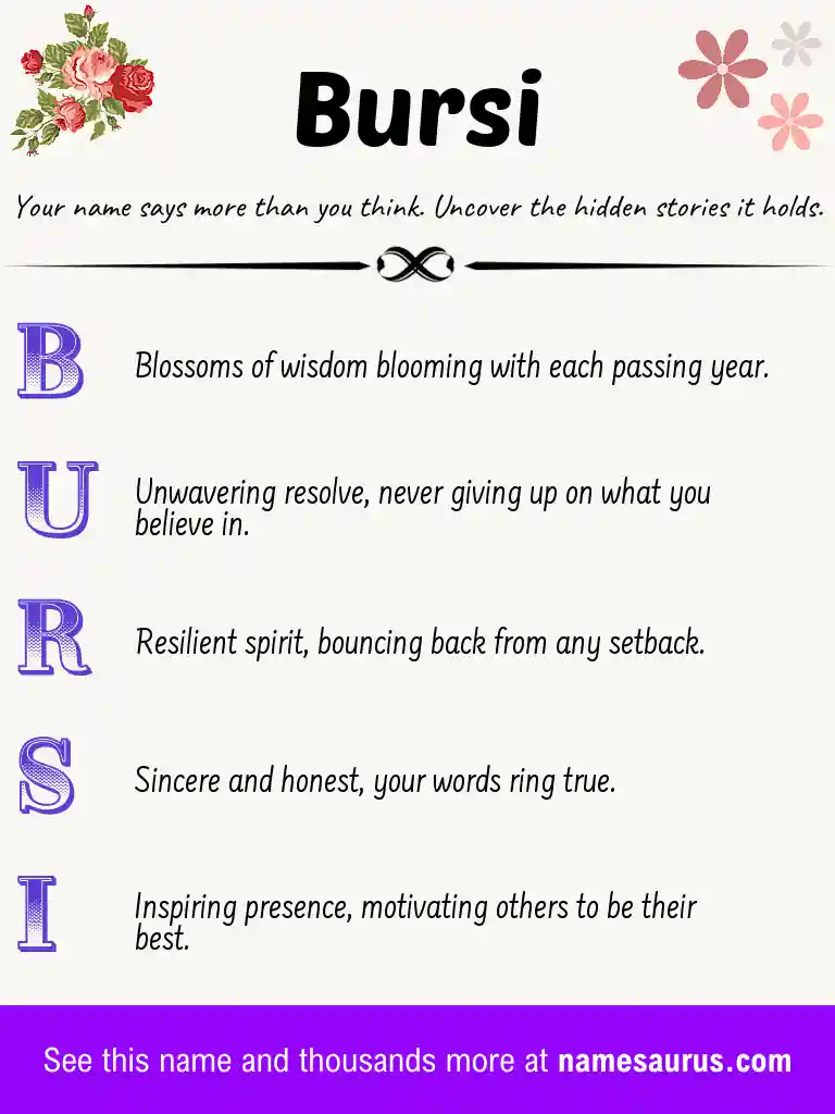 Acrostic poem about Bursi.
