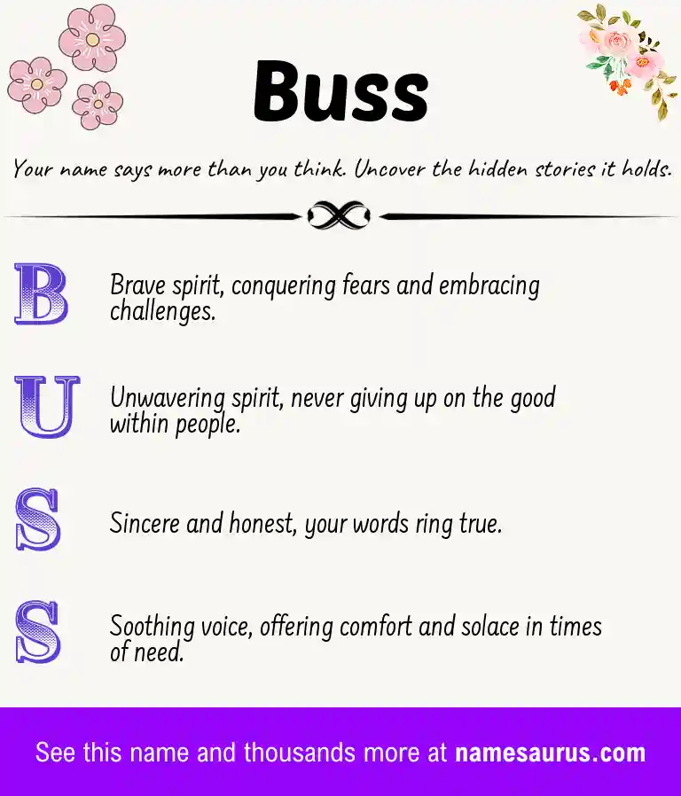 Acrostic poem about Buss.