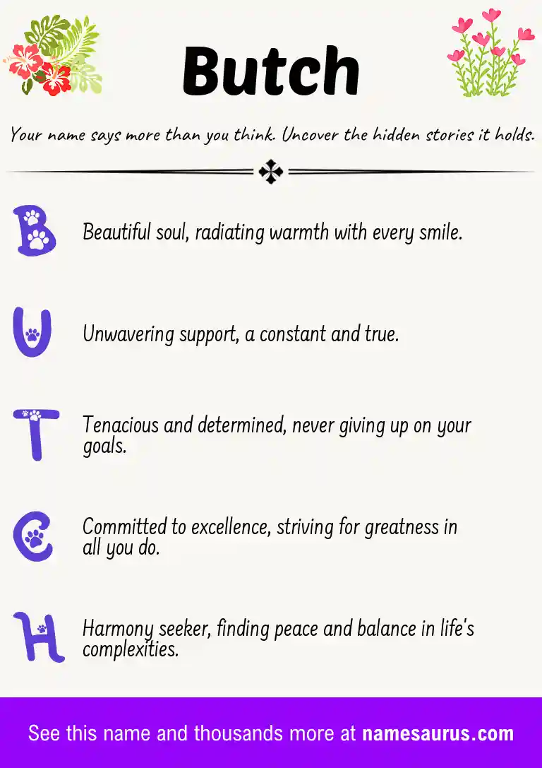 Acrostic poem about Butch.