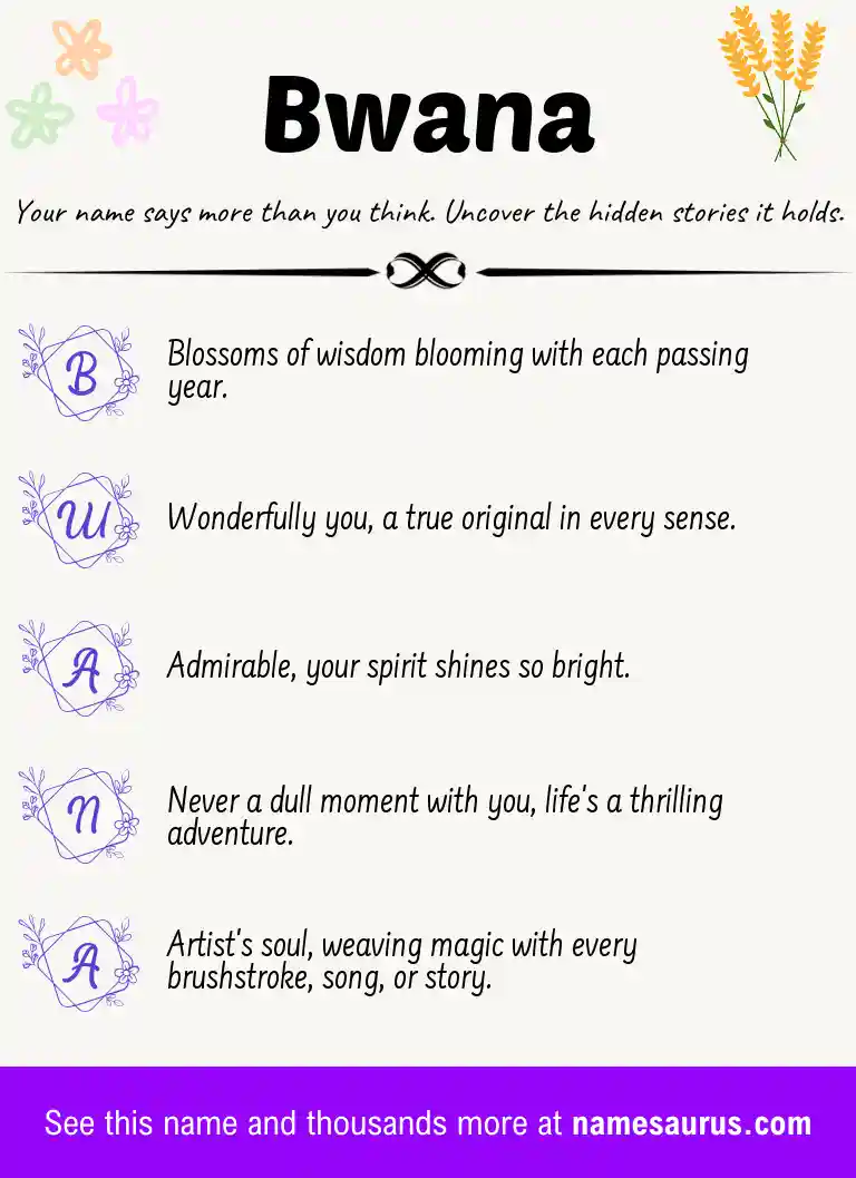 Acrostic poem about Bwana.
