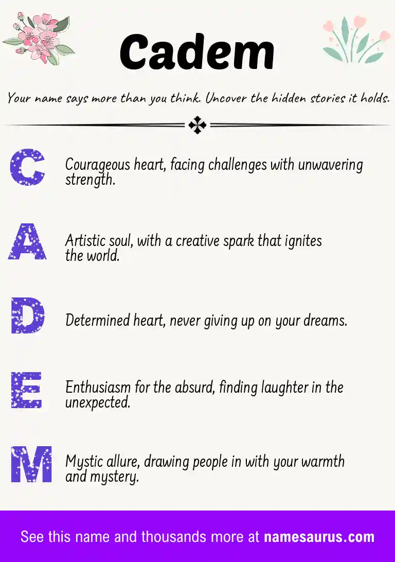 Acrostic poem about Cadem.