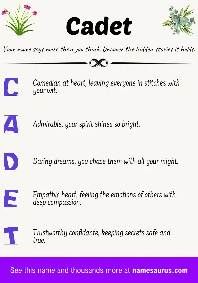 Acrostic poem about Cadet.