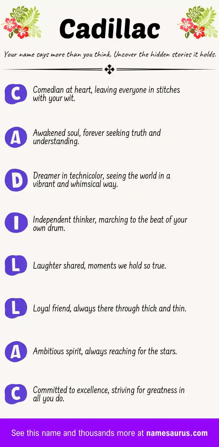 Acrostic poem about Cadillac.