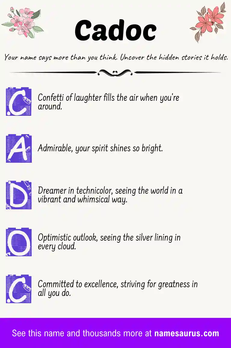 Acrostic poem about Cadoc.