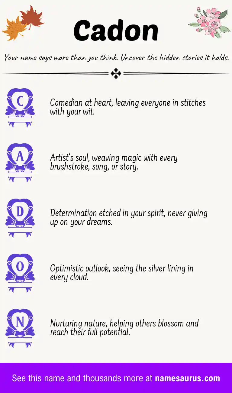 Acrostic poem about Cadon.