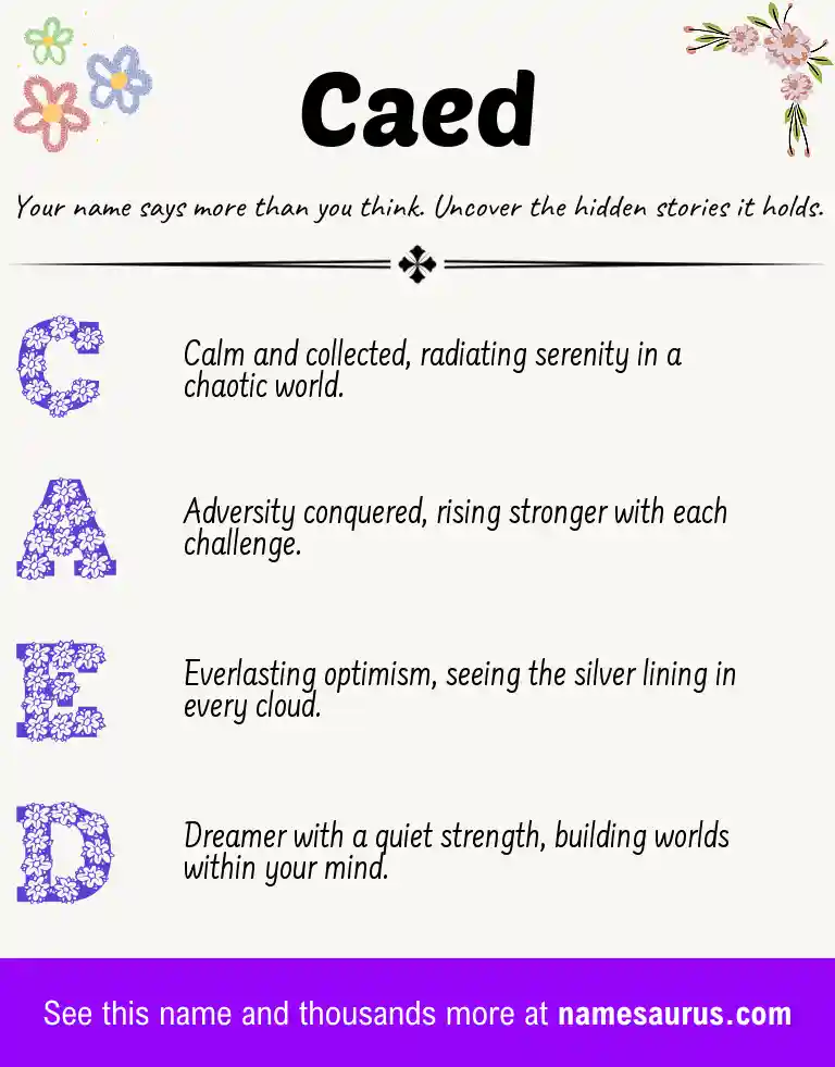 Acrostic poem about Caed.