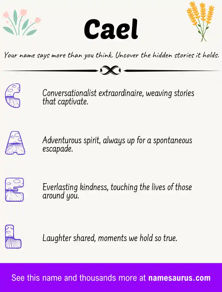 Acrostic poem about Cael.