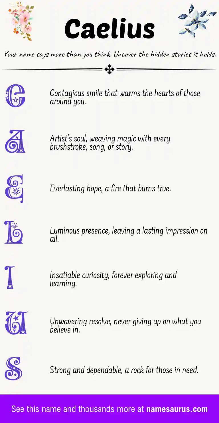 Acrostic poem about Caelius.