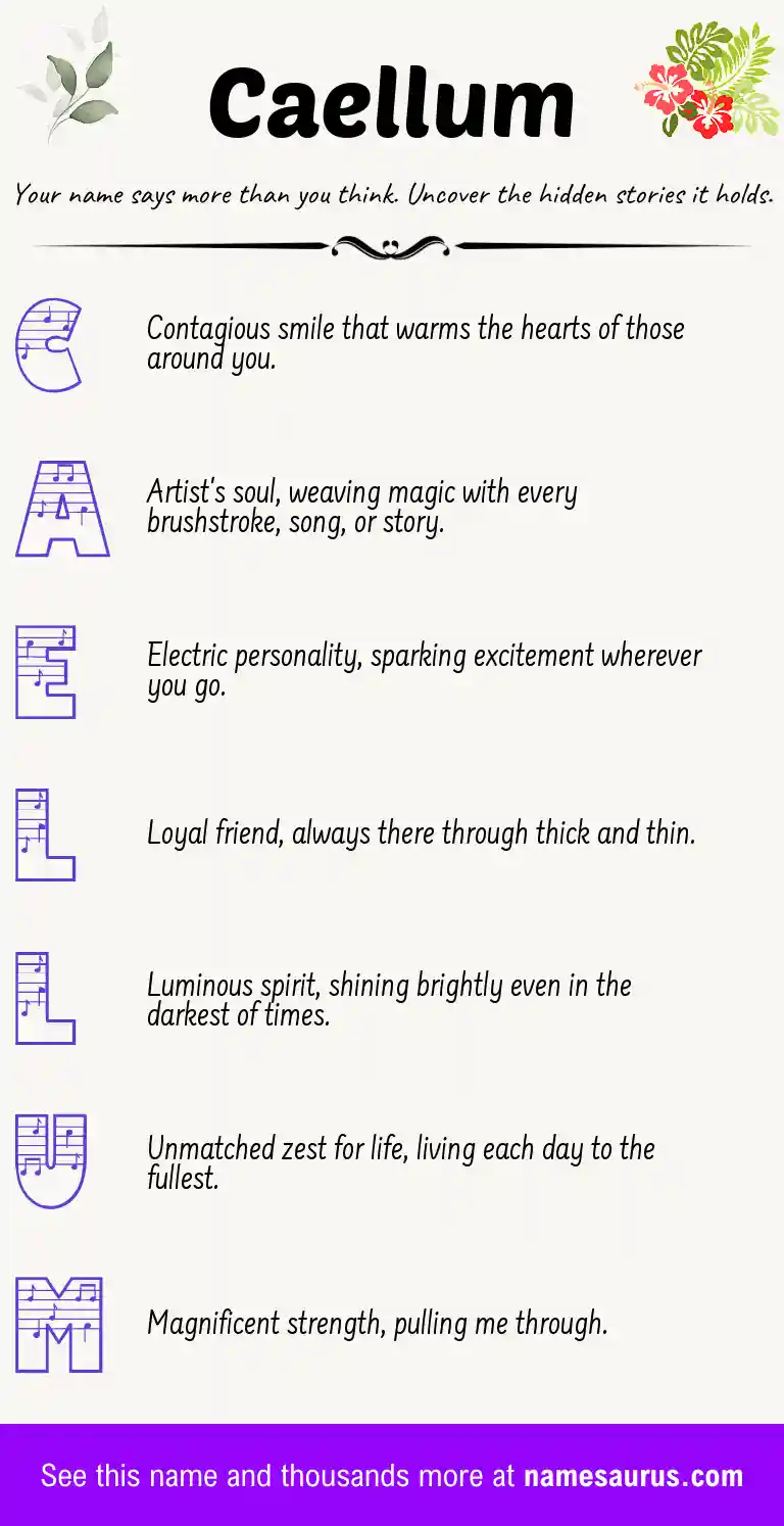 Acrostic poem about Caellum.