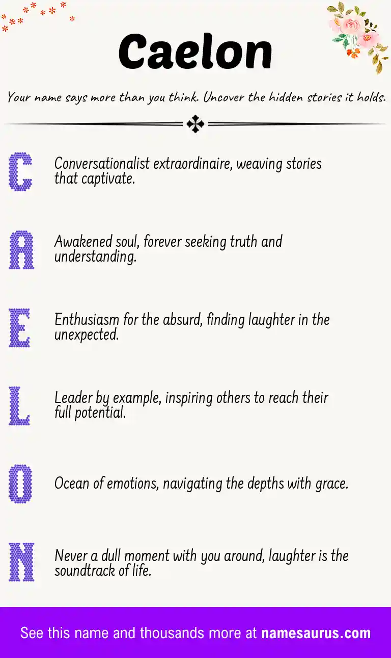 Acrostic poem about Caelon.