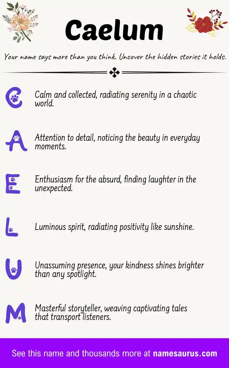Acrostic poem about Caelum.