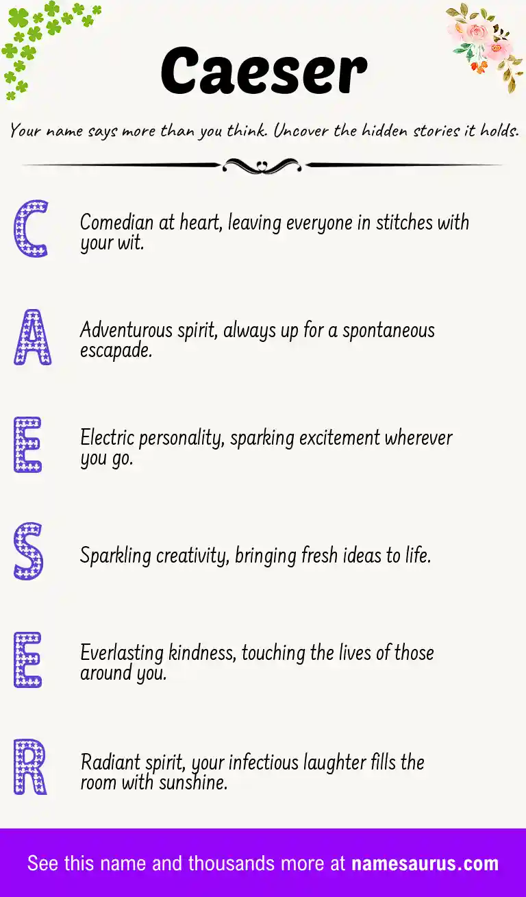 Acrostic poem about Caeser.