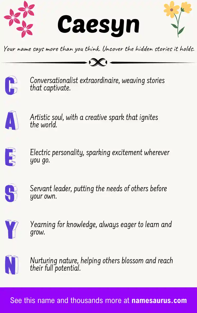 Acrostic poem about Caesyn.