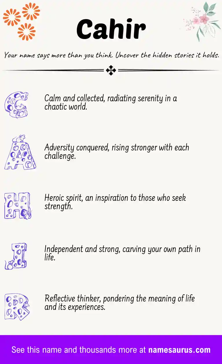 Acrostic poem about Cahir.