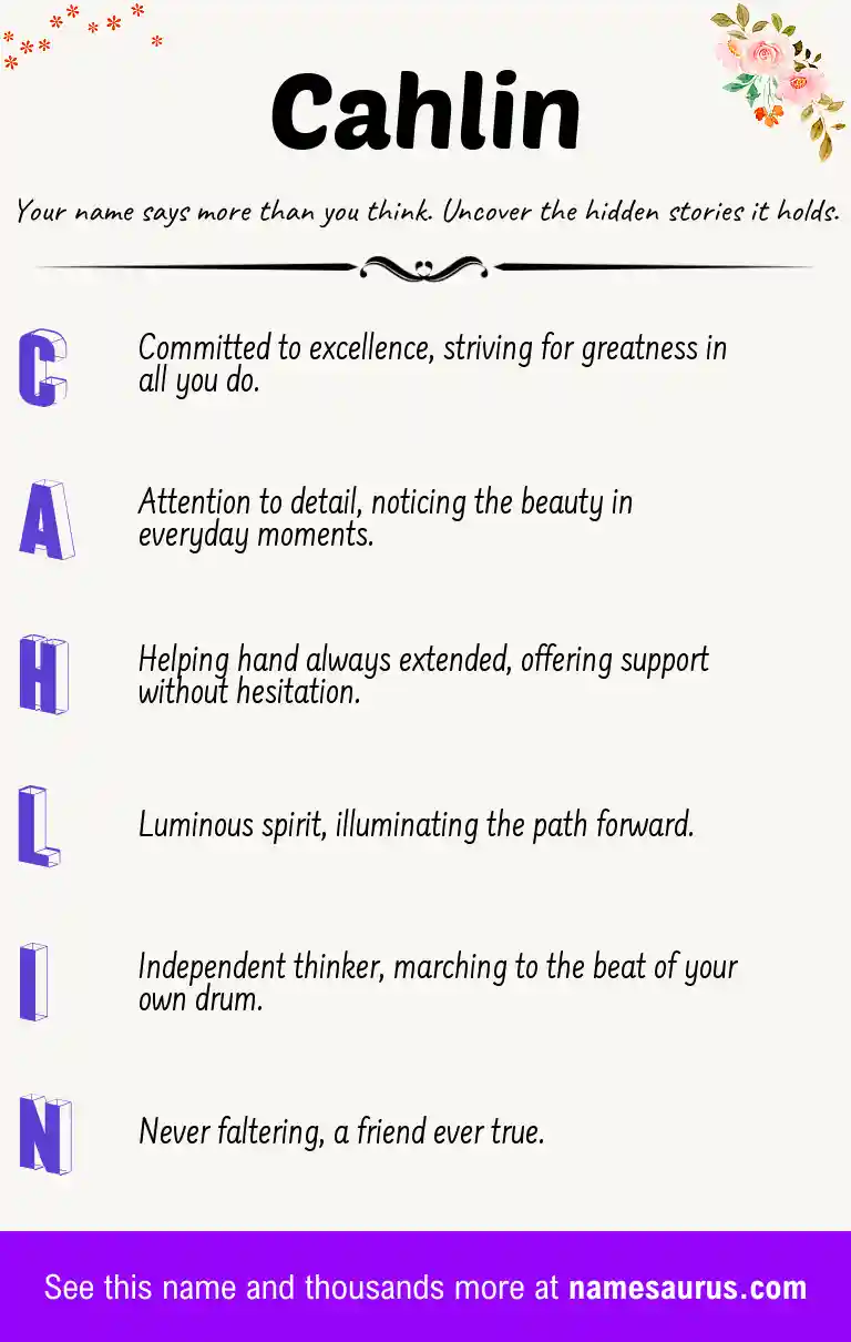 Acrostic poem about Cahlin.