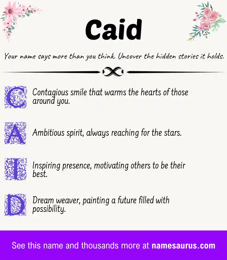 Acrostic poem about Caid.