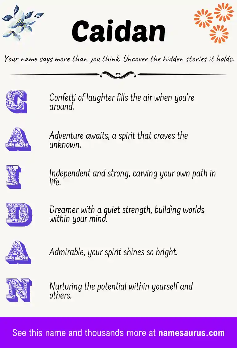 Acrostic poem about Caidan.