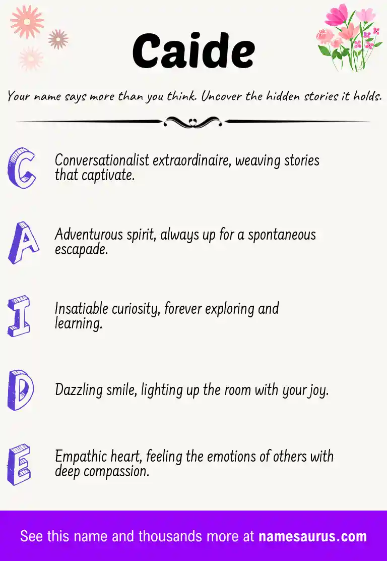 Acrostic poem about Caide.