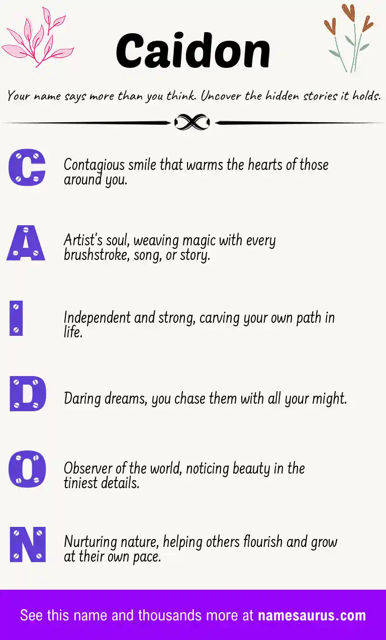 Acrostic poem about Caidon.