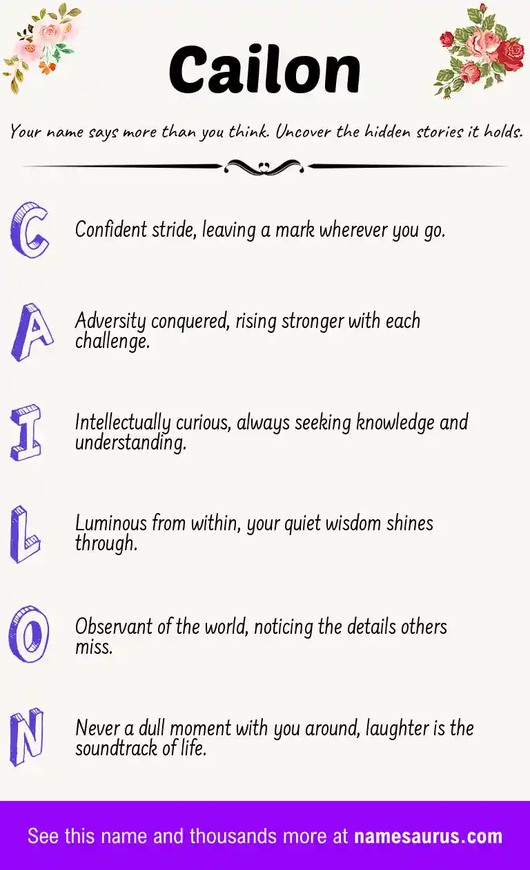 Acrostic poem about Cailon.