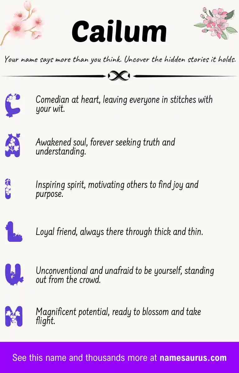 Acrostic poem about Cailum.