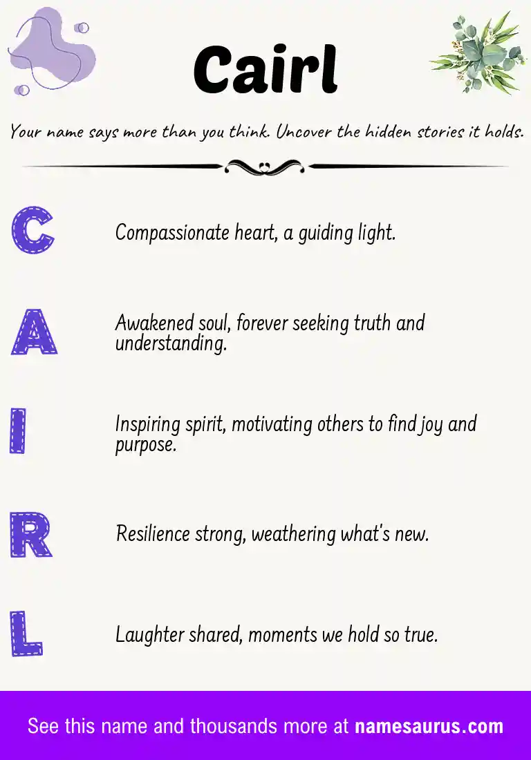 Acrostic poem about Cairl.