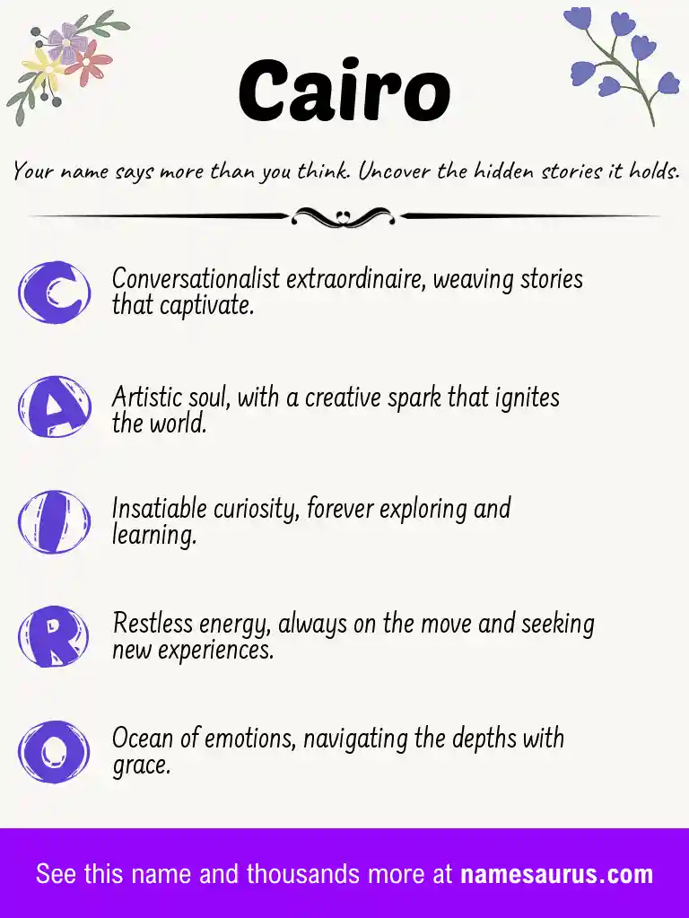Acrostic poem about Cairo.