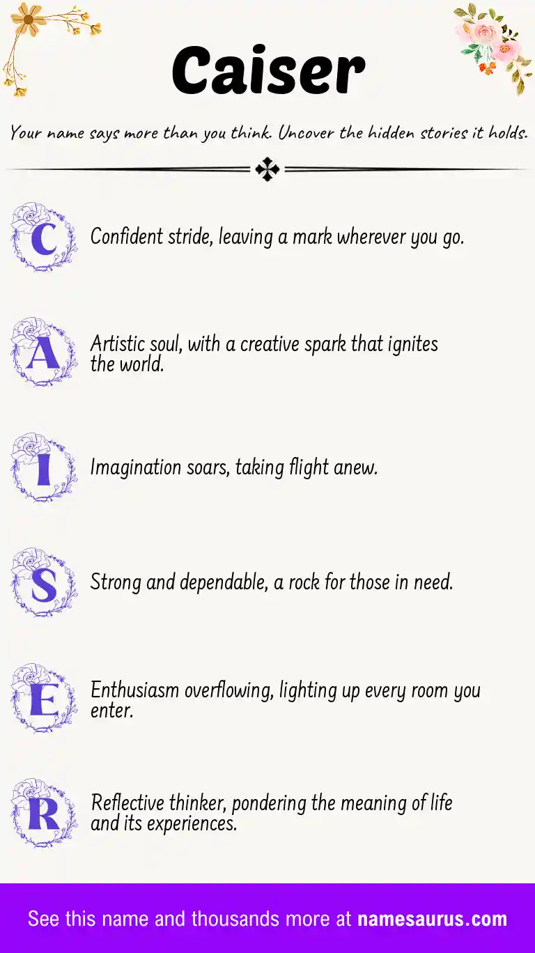 Acrostic poem about Caiser.