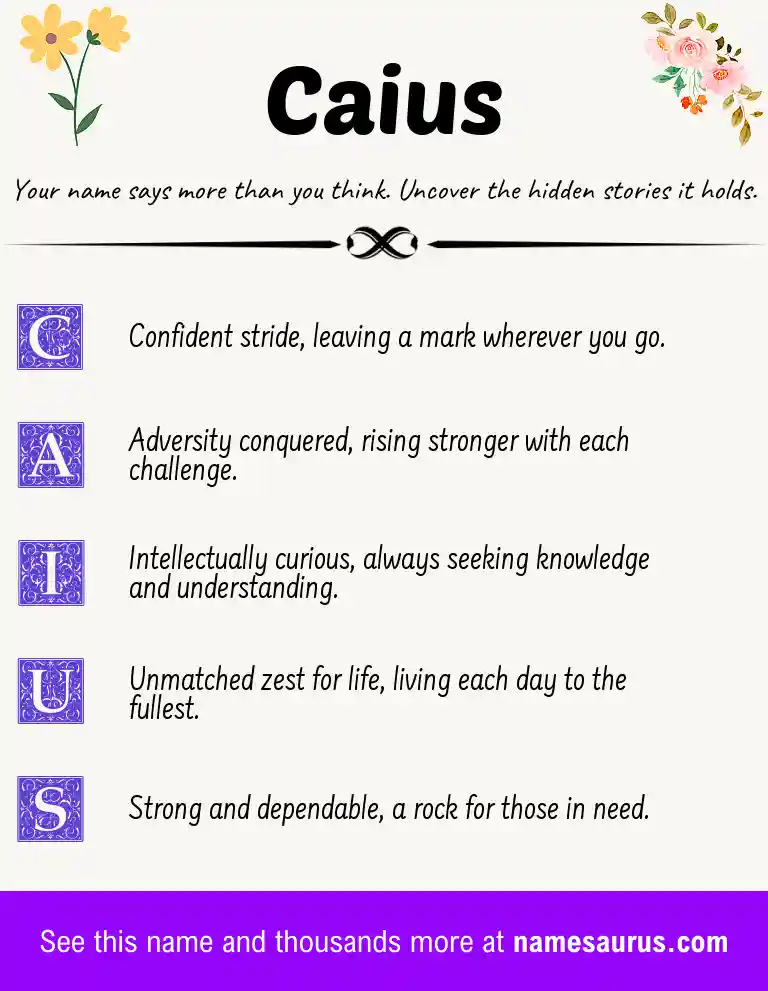 Acrostic poem about Caius.
