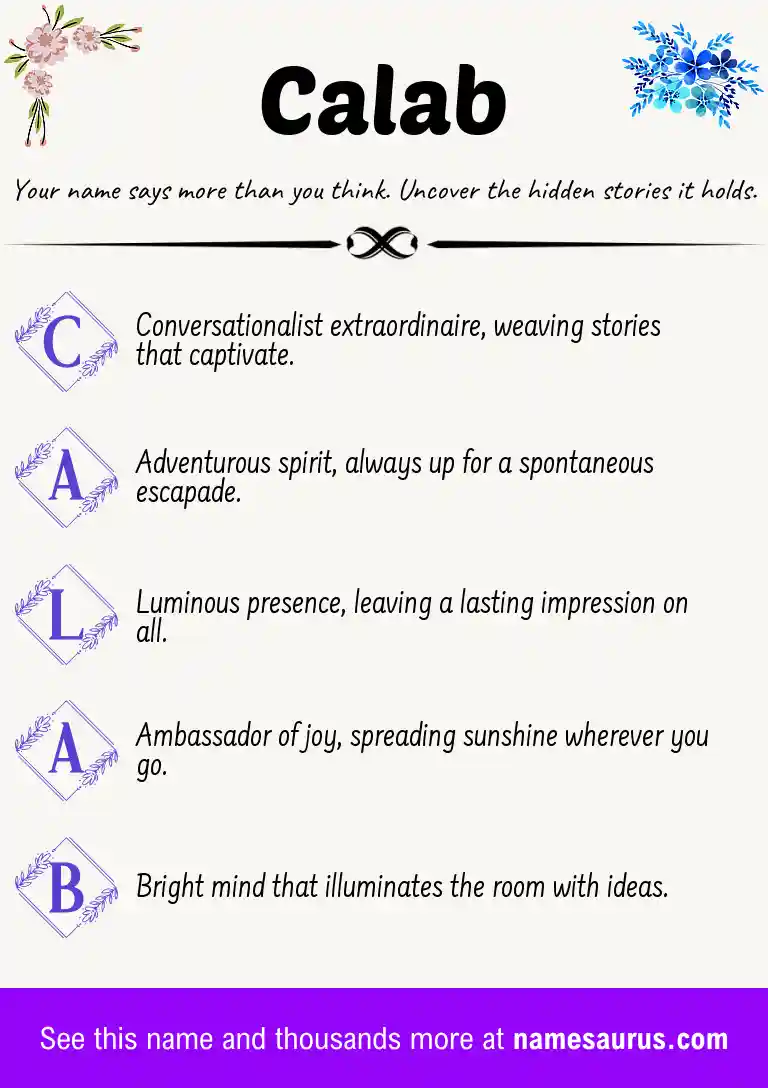 Acrostic poem about Calab.