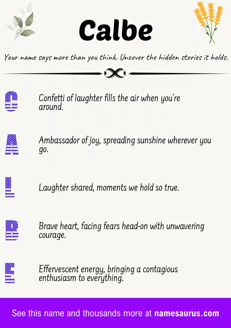 Acrostic poem about Calbe.