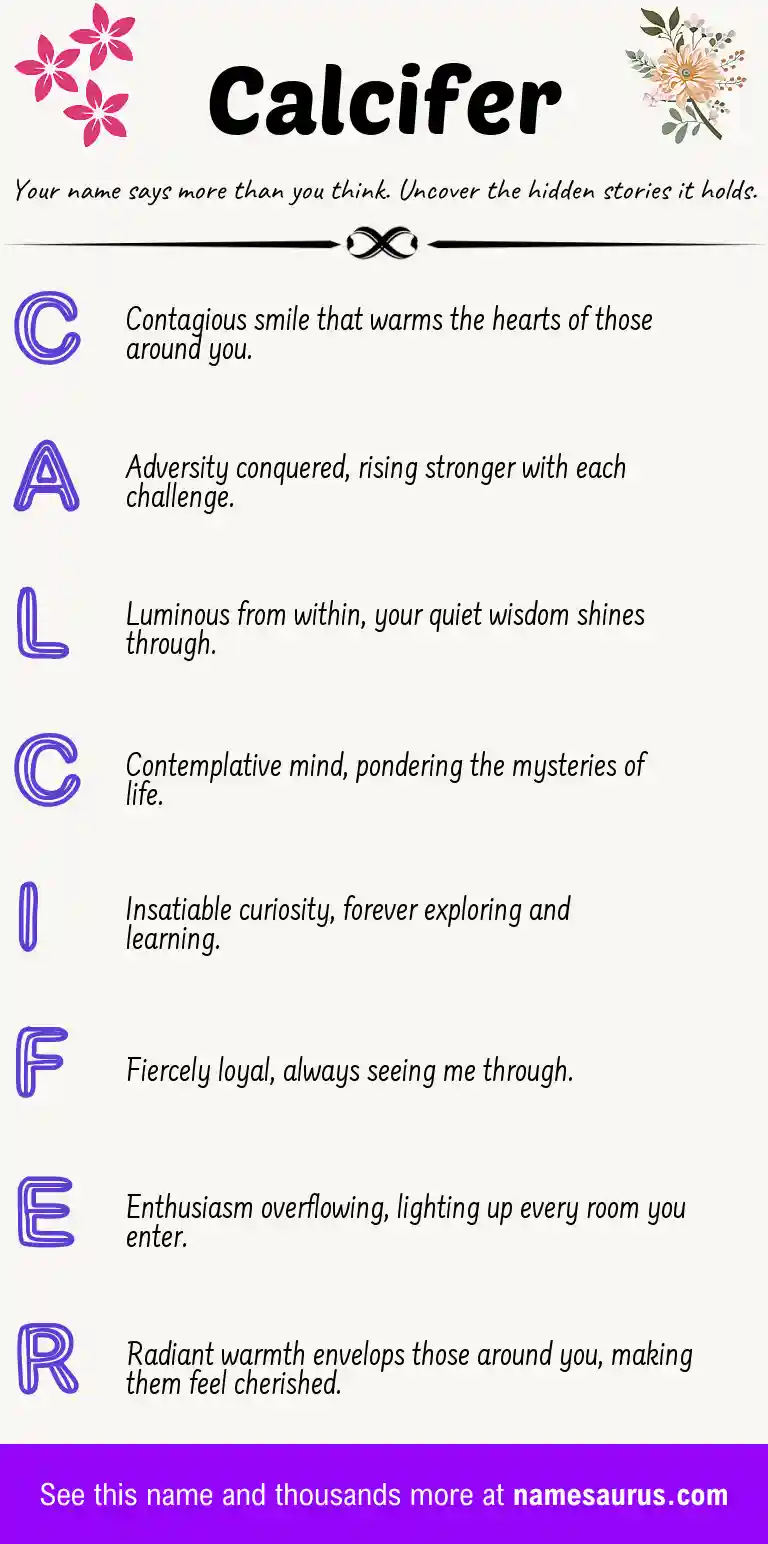 Acrostic poem about Calcifer.