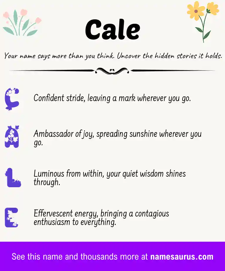 Acrostic poem about Cale.