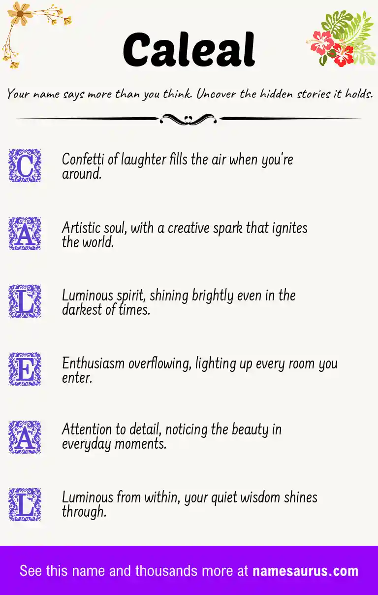 Acrostic poem about Caleal.