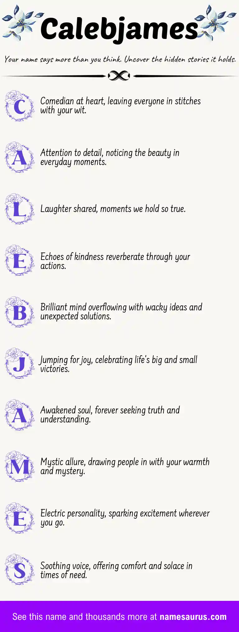 Acrostic poem about Calebjames.