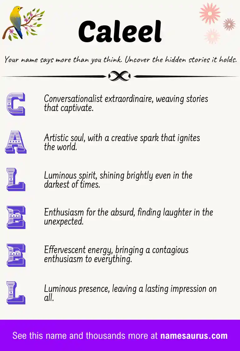 Acrostic poem about Caleel.