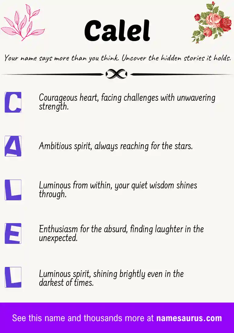 Acrostic poem about Calel.