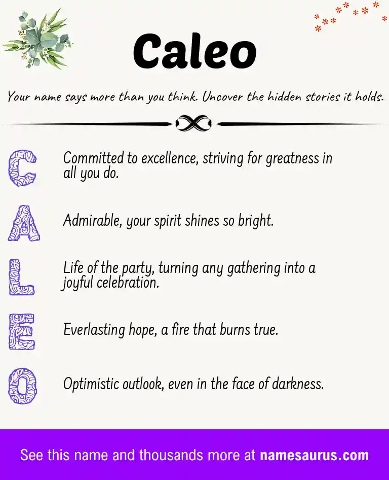 Acrostic poem about Caleo.