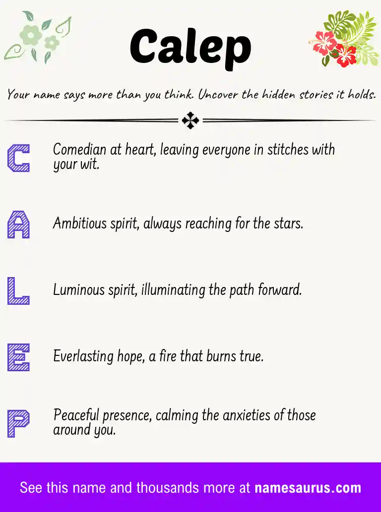 Acrostic poem about Calep.