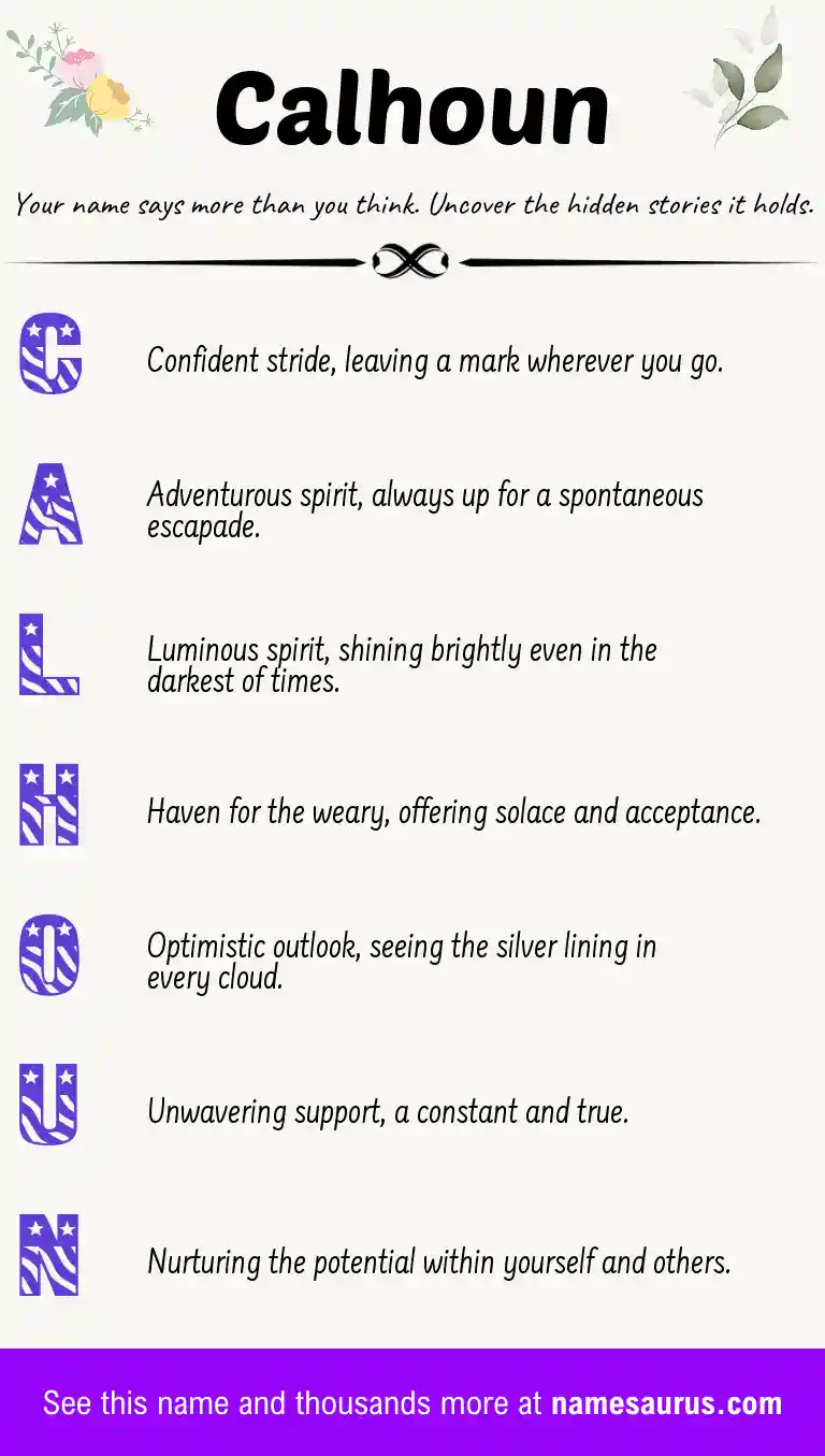 Acrostic poem about Calhoun.