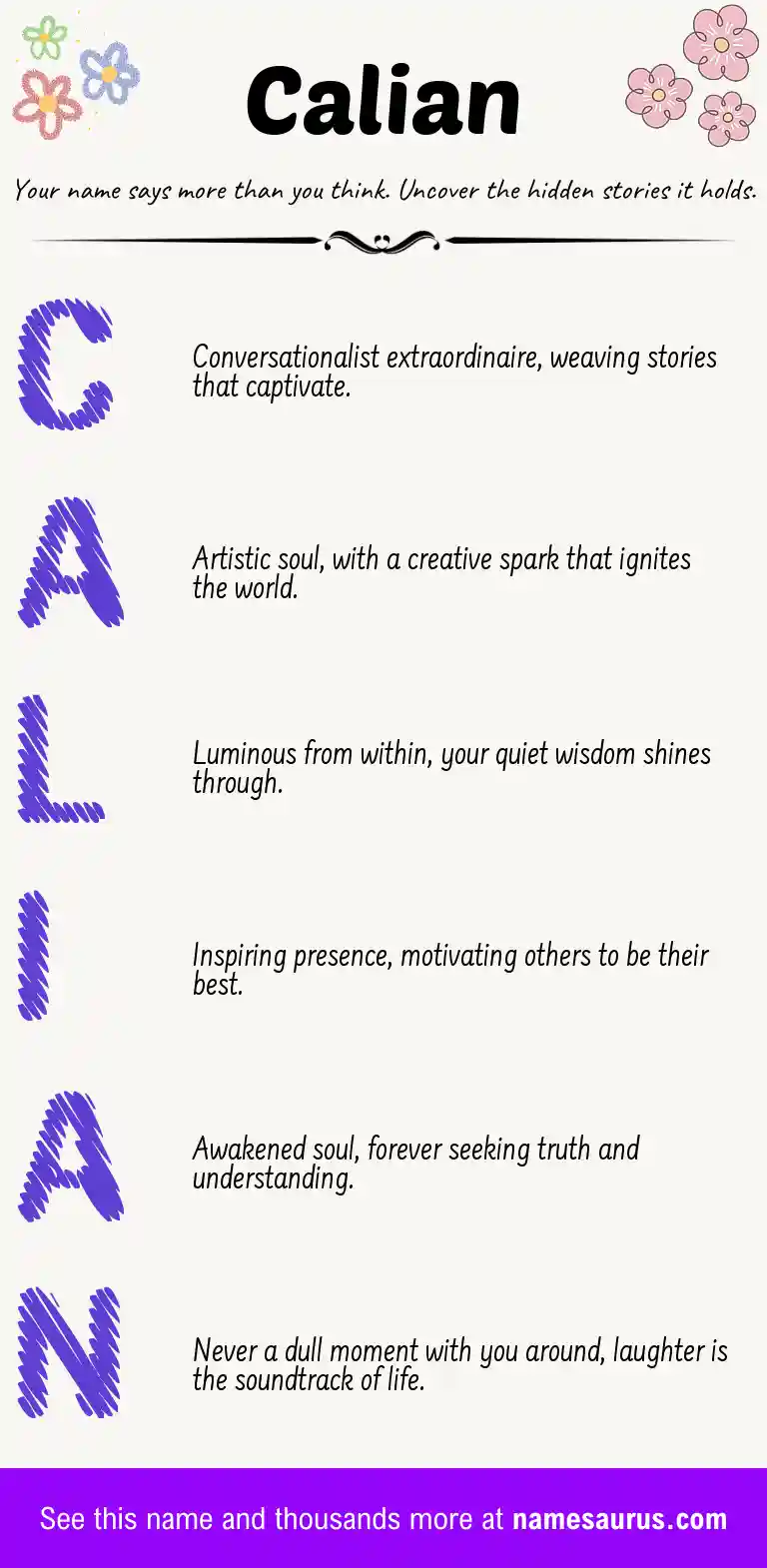 Acrostic poem about Calian.